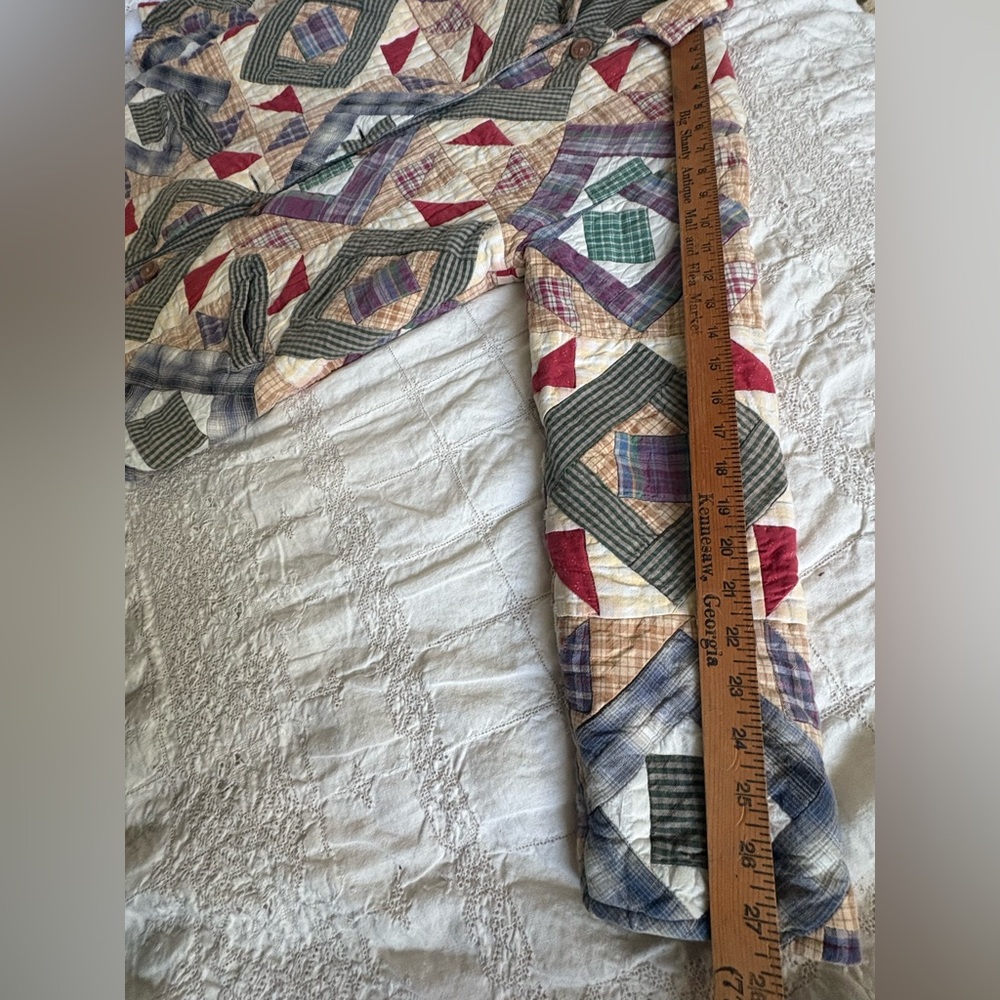 Patchwork Quilted Jacket With Button Closure Medi… - image 7